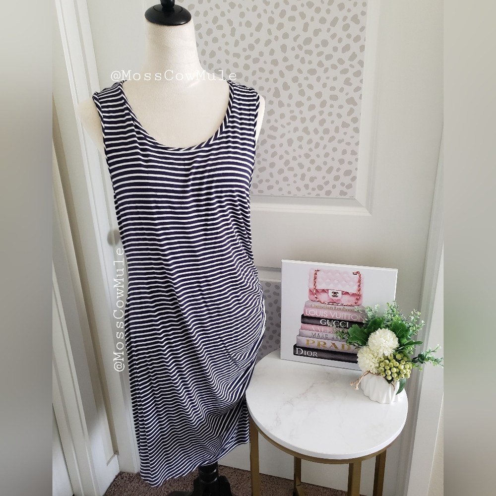 Blue and White Striped Dress -Love, Fire